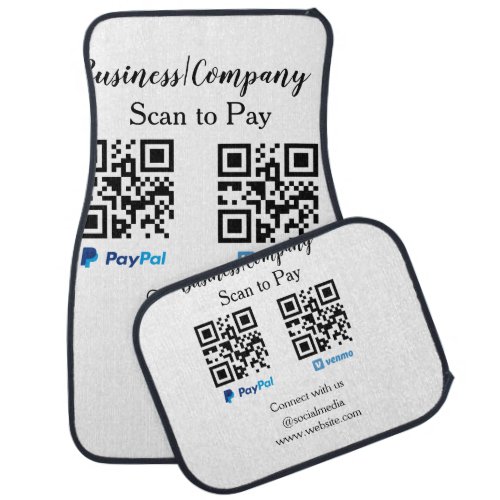 Scan to pay q r code paypal venmo add your website car floor mat