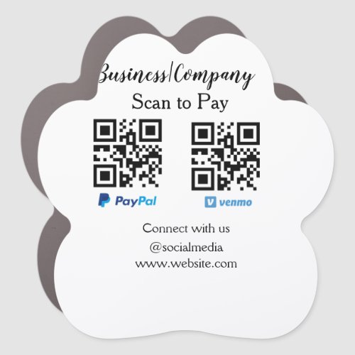 Scan to pay q r code paypal venmo add your website car magnet