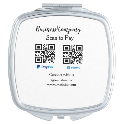 Scan to pay q r code paypal venmo add your website compact mirror