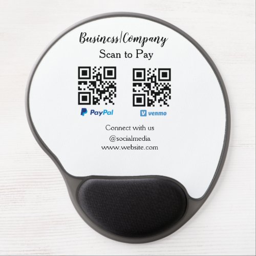 Scan to pay q r code paypal venmo add your website gel mouse pad