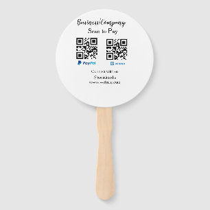 Scan to pay q r code paypal venmo add your website hand fan