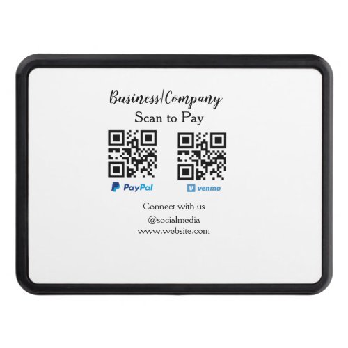 Scan to pay q r code paypal venmo add your website hitch cover