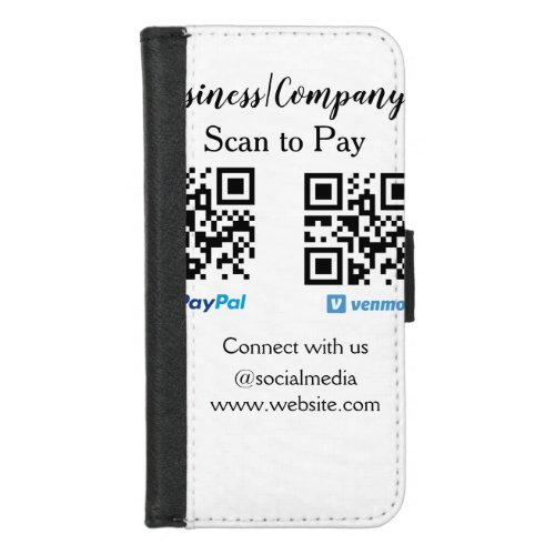 Scan to pay q r code paypal venmo add your website iPhone 87 wallet case