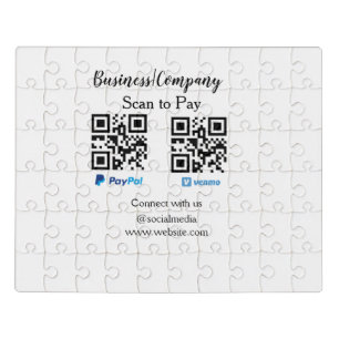 Scan to pay q r code paypal venmo add your website jigsaw puzzle
