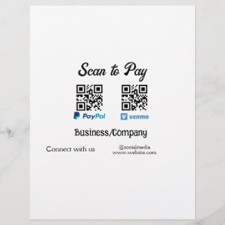 Scan to pay q r code paypal venmo add your website letterhead