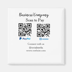 Scan to pay q r code paypal venmo add your website magnet