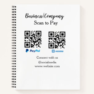 Scan to pay q r code paypal venmo add your website notebook