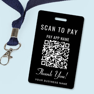 Scan to Pay QR Code Black Badge