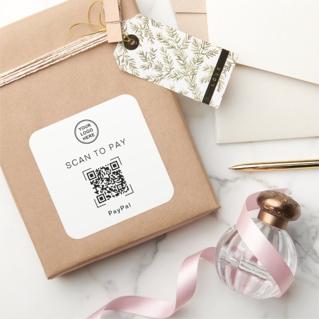 Scan to Pay QR Code Business Square Sticker (Gifting)