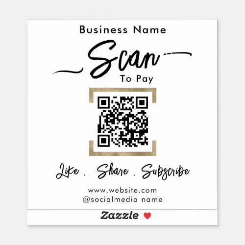 Scan to Pay QR Code Business Sticker