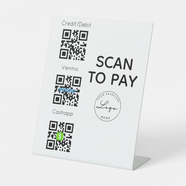 Scan to pay QR Code Contactless Sign  (Front)