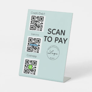 Scan to pay QR Code Contactless Sign 