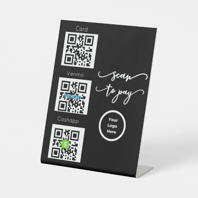 Scan to pay QR Code Contactless Sign for Salon (Front)