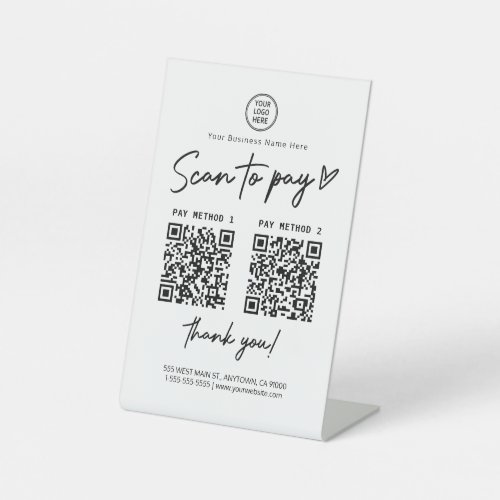 Scan to Pay Qr Code Payment Links Pedestal Sign