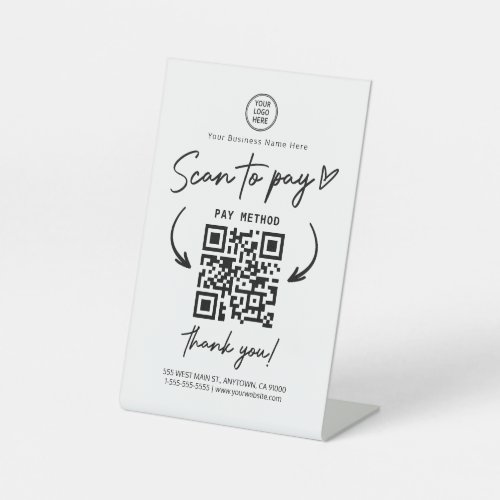 Scan to Pay Qr Code Payment Pedestal Sign