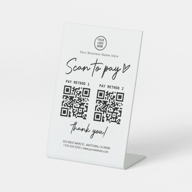 Scan to Pay Qr Code Pedestal Sign (Front)