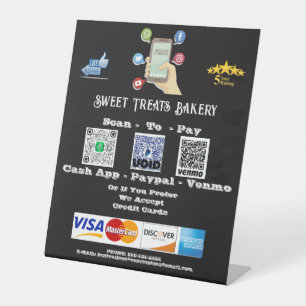 "Scan To Pay" QR Code Pedestal Sign 