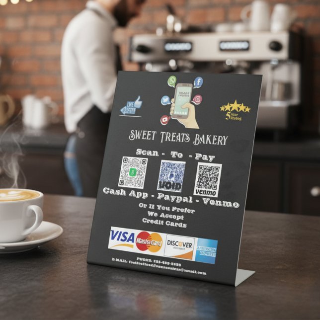 "Scan To Pay" QR Code Pedestal Sign  ("Scan To Pay" QR Code Pedestal Sign)