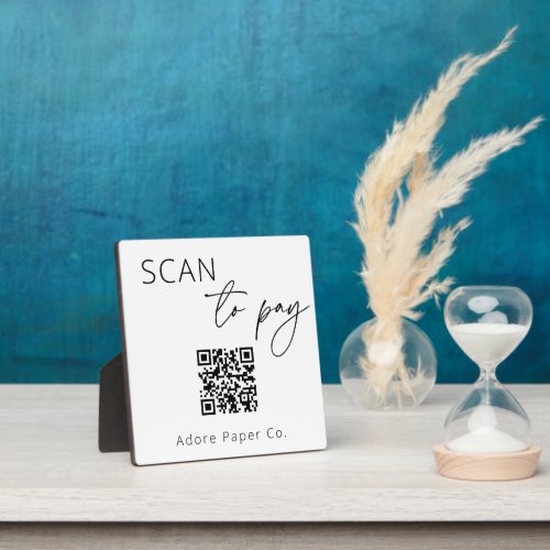 Scan to Pay QR Code Sign Plaque