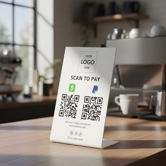 Scan To Pay QR Code Social Media Pedestal Sign (Creator Uploaded)