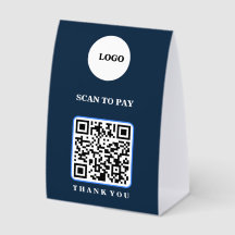 Scan to Pay QR Code Table Tent Sign
