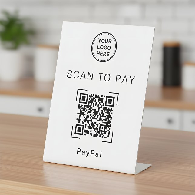 Scan to Pay QR Code Tabletop Sign For Businesses (Creator Uploaded)