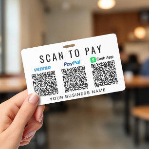 Scan to Pay QR Code Venmo PayPal CashApp Business Badge
