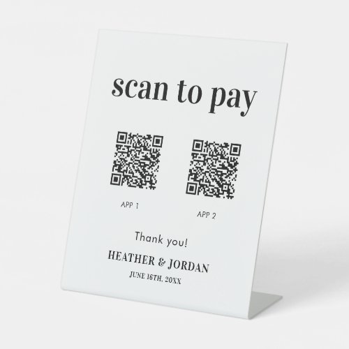 Scan To Pay QR Code Wedding Bar Sign