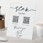 Scan To Pay QR Code White Pedestal Sign
