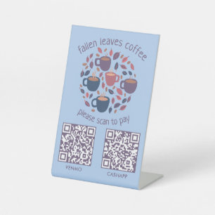SCAN TO PAY QR CODES Espresso Coffee Shop Pedestal Sign