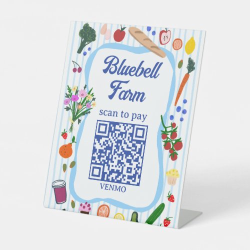 SCAN TO PAY QR Farmers Market Farm Stand CUSTOM  Pedestal Sign
