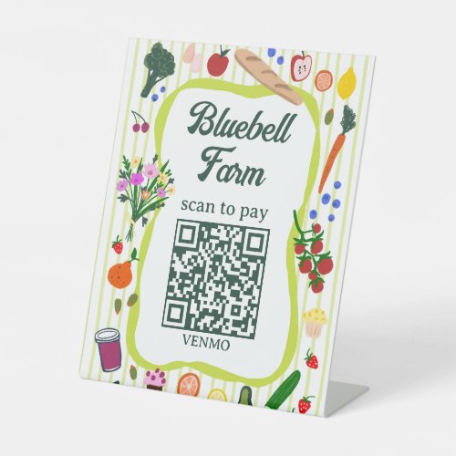 SCAN TO PAY QR Farmers Market Farm Stand CUSTOM  Pedestal Sign