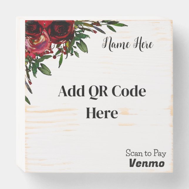 Scan to Pay QR Wood Sign (Front Horizontal)