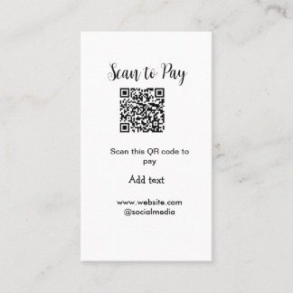Scan to pay scan QR code add website email details Business Card