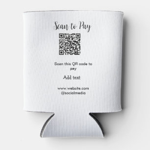 Scan to pay scan QR code add website email details Can Cooler