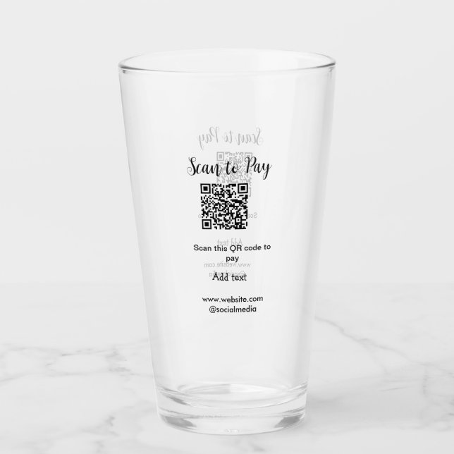 Scan to pay scan QR code add website email details Glass (Front)