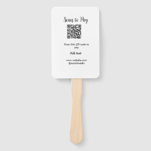 Scan to pay scan QR code add website email details Hand Fan