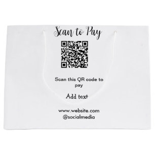 Scan to pay scan QR code add website email details Large Gift Bag