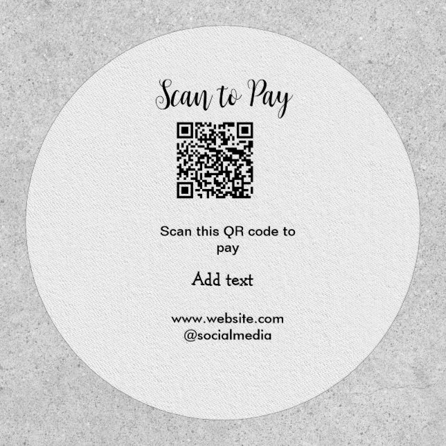 Scan to pay scan QR code add website email details Patch (Front)