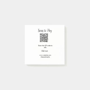 Scan to pay scan QR code add website email details Post-it Notes