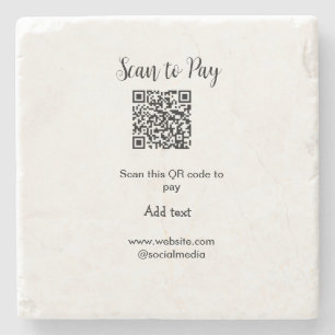 Scan to pay scan QR code add website email details Stone Coaster