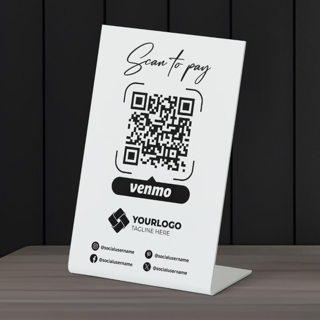 Scan to Pay Sign QR Code Venmo Payment (Creator Uploaded)