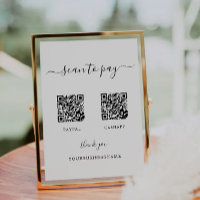 Scan to Pay Sign, Venmo, Cash App, PayPal QR Sign