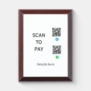 scan to pay venmo cashapp QR code details here nam Award Plaque