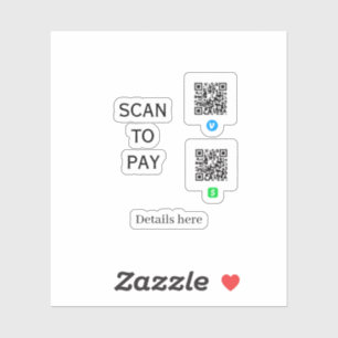 scan to pay venmo cashapp QR code details here nam Sticker