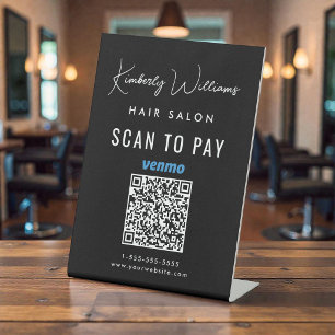 Scan To Pay Venmo QR Code Business Pedestal Sign