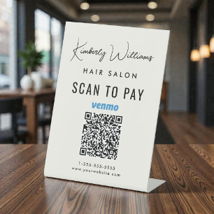 Scan To Pay Venmo QR Code Business Pedestal Sign