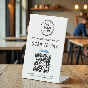 Scan to Pay Venmo QR Code Logo Pedestal Sign