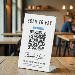 Scan to Pay Venmo QR Code Pedestal Sign