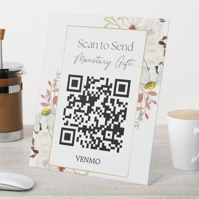 Scan to Send Monetary Gift Pedestal Sign (In SItu)